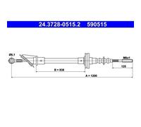 1x Tirette à câble, commande d'embrayage ATE 24.3728-0515.2 convient pour