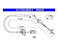 1x Tirette à câble, commande d'embrayage ATE 24.3728-0628.2 convient pour