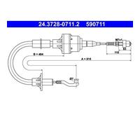 1x Tirette à câble, commande d'embrayage ATE 24.3728-0711.2 convient pour