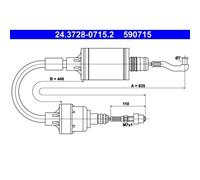1x Tirette à câble, commande d'embrayage ATE 24.3728-0715.2 convient pour
