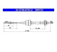 ATE 24.3728-0723.2 Câble d'embrayage