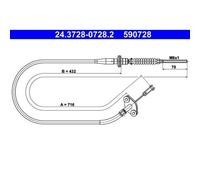 ATE 24.3728-0728.2 Câble d'embrayage
