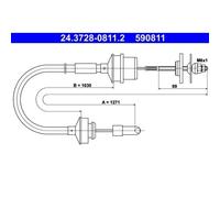 1x Tirette à câble, commande d'embrayage ATE 24.3728-0811.2 convient pour