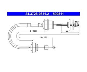 1x Tirette à câble, commande d'embrayage ATE 24.3728-0811.2 convient pour