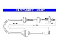 1x Tirette à câble, commande d'embrayage ATE 24.3728-0822.2 convient pour
