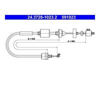 Câble d'embrayage 24.3728-1023.2 ATE pour RENAULT NISSAN