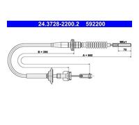 ATE Câble d'embrayage 24.3728-2200.2 pour Suzuki et Subaru