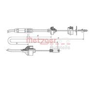 1x Tirette à câble, commande d'embrayage METZGER AUTOTEILE 11.2195