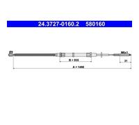 1x Tirette à câble, frein de stationnement ATE 24.3727-0160.2 convient pour