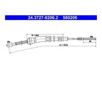 1x Tirette à câble, frein de stationnement ATE 24.3727-0206.2 convient pour