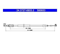 1x Tirette à câble, frein de stationnement ATE 24.3727-0853.2 convient pour