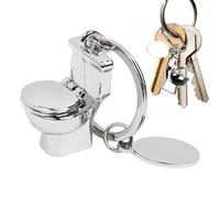 1x Toilet Novelty Keychain - Toilet Seat Model Keychain, Metal Unisex Key Organizer, Distinctive Novelty Key Holder, Creative Funny Toilets Model Keychains, Valentine's Day Gift For Men And Women