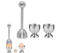 1x œuf topper - 2x coquetiers, Coupe-œuf Outil D'Oeuf en Acier Inoxydable, Oeuf ouvreur, Inoxydable Outil de Cuisine, Applicable à pour Oeufs Durs et Mous, Lavable