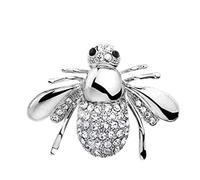 1X Valentine 's Cadeau Cadeau Argent Diamant Abeille Revers Pin Émail Broche Bijoux Corsage Bouton Robe Écharpe Châle Clip Sac Ornement Très Pratique et PopulaireTraitement ingénieux