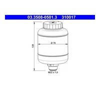 1x Vase d'expansion, liquide de frein ATE 03.3508-0501.3 convient pour DAF