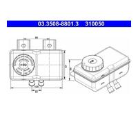 1x Vase d'expansion, liquide de frein ATE 03.3508-8801.3 convient pour BMW