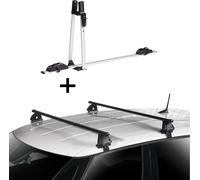 1x VDP Porte-vélos ALU Premium + barres de toit VDP EVO acier compatibles avec Ford Escort 4 portes 1990-1999