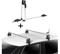 1x VDP Porte-vélos ALU Premium + barres de toit VDP EVO ALU compatibles avec Fiat Bravo II 5 portes 2007-2014