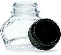 1x Verre À Encre, Pots D'encre, Verre À Bijoux Avec Bouchon À Vis Noir, Volume 30ml, Ø Filetage 30mm