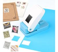 1x0,8 pouces Tampon rectangulaire pour timbres, poinçon à trous en forme de timbre pour l'artisanat, poinçons à papier portables à levier d'action rectangulaires à bord festonné pour l'artisanat