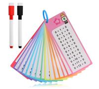 1x1 Cartes d'Apprentissage Jeu de Cartes de Multiplication pour Enfants Cartes Flash Mathématiques 14Cartes avec 2 Marqueurs Effaçables Apprentissage Ludique Portable pour la Maison et la Salle Classe