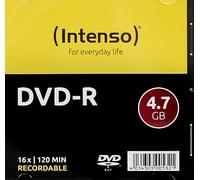DVD-R à Graver - 4,7 Go - Vitesse x 16 - Intenso - Enregistrable d'Un côté - Boîte Rigide (Lot de 10)
