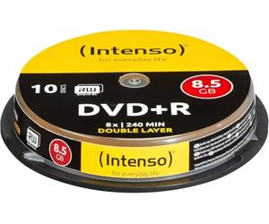 1x10 Intenso DVD+R 8,5GB 8X Speed, Double Layer Cake Box