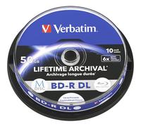 1x10 Verbatim M-Disc BD-R BluRay 50GB 6X Speed Cakebox Printable