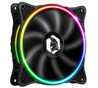 1x120MM Gamer PC Case Fan -High Airflow -RGB Addressable LED PWM 3 pin 5 Volt Dual Loop-Silence-Cooling 12CM-Black