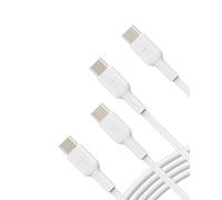 Belkin Câble USB-C BoostCharge, Charge rapide certifié USB-IF, 1 m, Pack de 2, Blanc