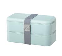 Xavax Boîte bento, 2 Lunch Boxes empilables, 500ml par compart, Bleu Pastel