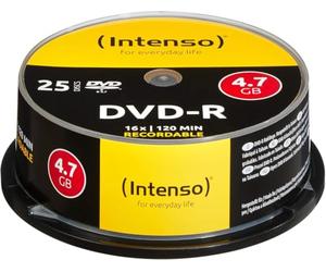 1x25 Intenso DVD-R 4,7GB 16x Speed, cakebox