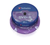 1x25 Verbatim DVD+R 4,7GB 16x Speed, mat argent