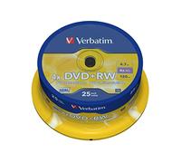 1x25 Verbatim DVD+RW 4,7GB 4X Speed, Mat Argent