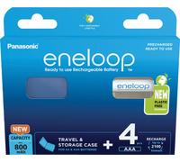 1x4 Panasonic Eneloop Micro AAA 800mAh + boîtier de piles BK-4MCDEC4BE