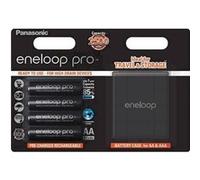 Sanyo Piles rechargeables Panasonic Eneloop Pro AA 2500 mAh Ni-MH Lot de 4 + Akkubox