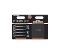 Sanyo Piles rechargeables Panasonic Eneloop Pro AA 2500 mAh Ni-MH Lot de 4 + Akkubox