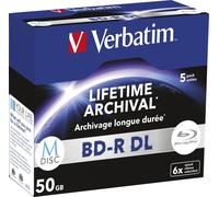 1x5 Verbatim M-Disc BD-R Blu-Ray 50GB 6x Speed, Jewel Case