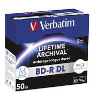 Verbatim M-Disc BD-R DL - 5 x 50 Go 6x - argent mat - boîtier CD