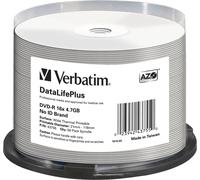 1x50 Verbatim DVD-R 4,7GB 16x white wide thermal print. NO-ID