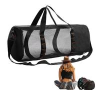 1xBeach Dive Bag - Mesh Duffle Bag, Waterproof Foldable Spearfishing Bags, Extra Large Cylinder Mesh Multi-Purpose Bags With Zipper, Foldable Portable Carrier For Snorkeling, Spearfishing, Freediving