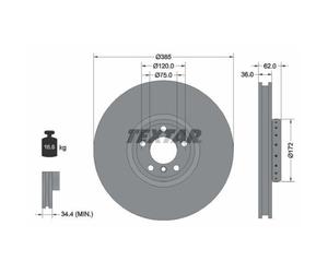 1xDisque de frein TEXTAR 92266525 convient pour BMW