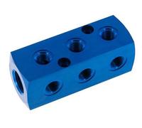 1xG 1/2'' x 9xG 1/4'' Bloc de distribution en aluminium unilatéral 16 bar