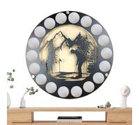 1xGolf Ball Wall Rack - Metal Wood Golf Ball Holder | Wall Mounted Storage Holder | No Drilling organizer Stands | Easy To Install Round Balls Display Case For Sports Lovers, Collectors, Male, Female