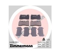 1xKit de plaquettes de frein, frein à disque ZIMMERMANN 24098.170.1