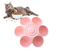 1xMultiple Pet Bowl - Cat Slow Feeder Bowls, Flower Shaped Pet Bowl | 6-Meal Kitten Food Dish | Easy to Clean Flower Petals Design Bowls for Indoor Cats - Promotes Better Digestion, for Multiple Cats