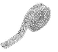 1yard 15mm Diamond Mesh Wrap Roll Sparkle Cristal -Strass -Décoration de ruban (argent)