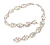 1yard Ruban de Diament Rouleau Ruban Griffe Chaîne Chaîne Mousseux DIY Accessoires Couture Largeur 1.5cm (Silver AB Rhinestone)