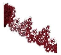 1yard Width:6cm (2.40") DIY Pendant Handmade Clothing Lace Accessories Water Soluble Embroidery Trims(Dark Red)