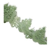 1yard Width:6cm (2.40") DIY Pendant Handmade Clothing Lace Accessories Water Soluble Embroidery Trims(Green)